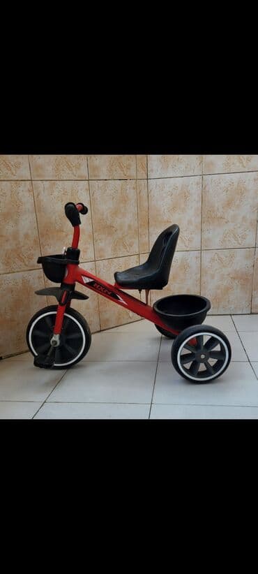 3 yaşdan yuxarı uşaqlar ucun velosipedlər: Uşaq üçtəkərli velosipedi – HXN brendi - Rəng: qırmızı gövdə, qara — 3