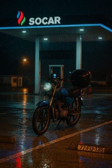 сколько стоит playstation 1: Klassik üslubda yığılmış şəhər motosikleti - Rəng: mavi-qara - Kuzov — 1