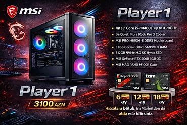 Player 1 Gaming PC – Güclü Performans | Yeni Yığım | Kredit Mümkündür lalafo.az -da Player 1 Gaming PC – Güclü Performans | Yeni Yığım | Kredit Mümkündür
