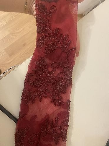 sifon fason 2023: Məhsul: Zərif qırmızı/marsala rəngli ziyafət paltarı - Model: Dizdən — 4
