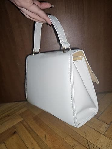 polis çantası: Ağ mini qadın çantası - Rəng: tam ağ - Material: süni dəri - Dizayn — 2