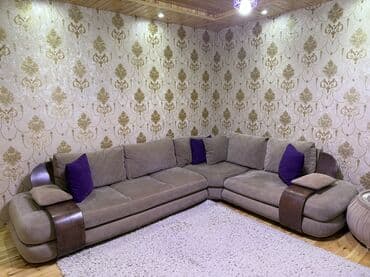 чехлы на диван бишкек: Угловой диван, Б/у, Нераскладной, Без подьемного механизма, Ткань, Нет доставки — 2