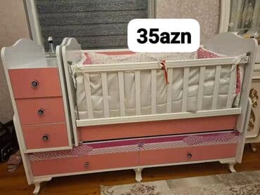 Oğlan və qız üçün, Dördbucaq, Beşik, Dəst ilə, Matrassız, Yellənmə mexanizmsiz