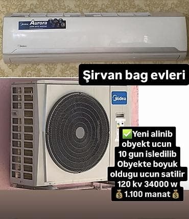 Kondisioner Midea, 100-dən çox kv. m, Split sistem, Kredit yoxdur