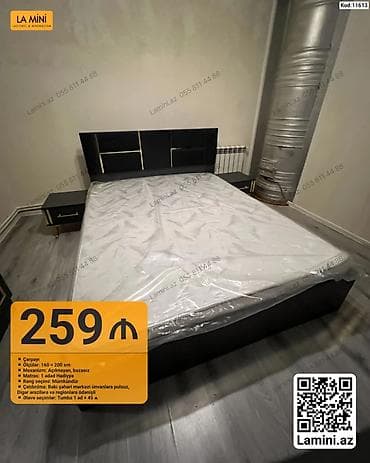Məhsul: İkinefərlik çarpayı dəsti - Ölçü: 160 x 200 sm - Mexanizm