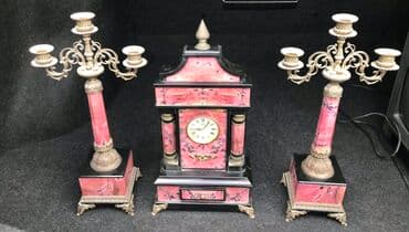 Mərmər saat ve 2 eded şamdan, təzə kimidir