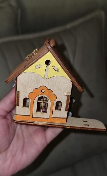 Heyvanlar: Taxta dekorativ ev maketi - Material: təbii kontrplak/taxta, lazer — 2