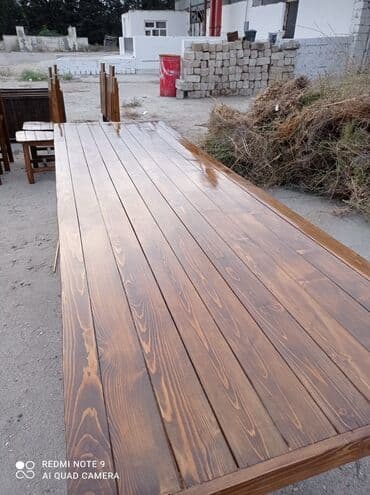 дачный набор стол и стулья: Прямой стол, Со стульями, Нераскладной, Дерево — 4