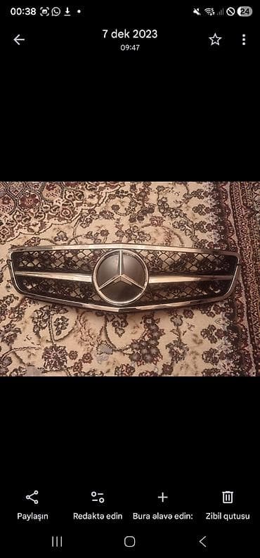 zil ehtiyat hisseleri: Mercedes-Benz ön radiator barmaqlığı (qri̇l) - Model uyğunluğu: W204 — 1