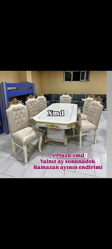 Dördbucaq masa, Qonaq otağı üçün, 6 nəfər