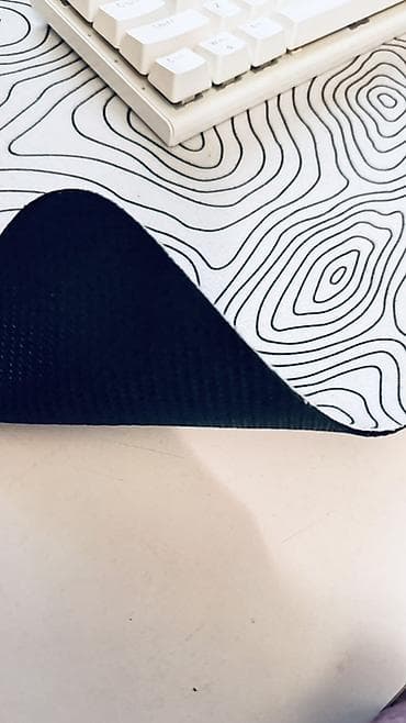 Комплектующие для ПК и ноутбуков: Topo xəritə naxışlı geniş mousepad / masa altlığı - Rəng: açıq boz — 3