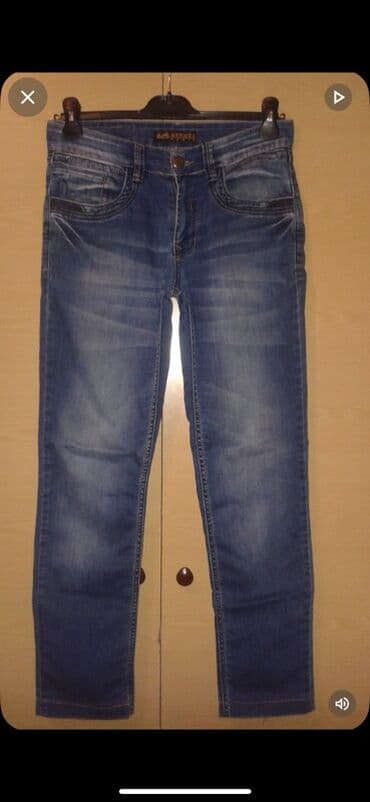 Mavi rəngli klassik cins şalvar. - Model: düz kəsim. Ideal lalafo.az -da Mavi rəngli klassik cins şalvar. - Model: düz kəsim. Ideal