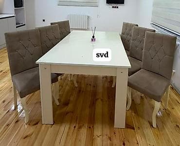 Masa dəsti – 220 m – Açılan masa modeli – 6 ədəd stul komplektdə –