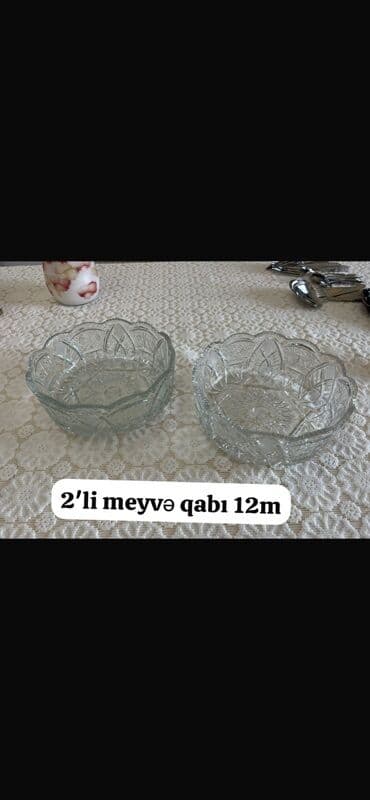 набор ножей zepter: 2 ədəd şüşə meyvə qabı dəsti — 1