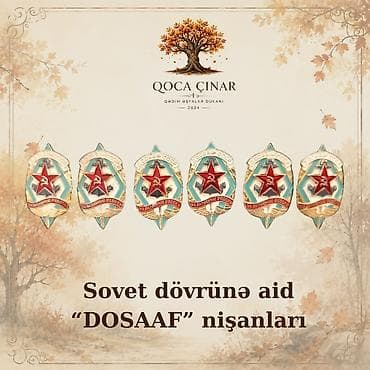 mirvari reng: Məhsul: Sovet dövrünə aid “DOSAAF” nişanları Qiymət:Ədədi 5 Manat — 1