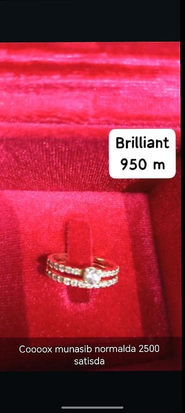 xonca bezedilmesi: Üzük, Ağ qızıl, 750 Əyar, Brilyant, 0.26-0.50 Karat — 9