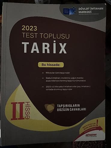aze: Məhsul: 2023 Test Toplusu – Tarix (II hissə) Xüsusiyyətlər: - Dövlət — 1