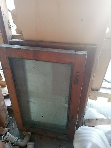 taxta tavan modelleri: Taxta pəncərə dəsti - Material: təbii ağac karkas, şüşəli panellər - — 3