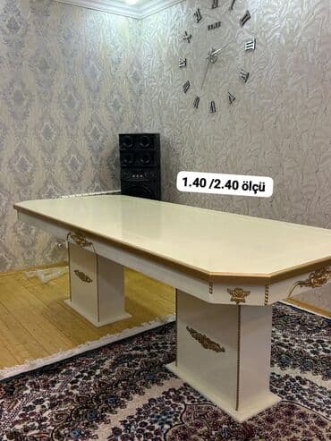 Столы: Классический стол, Нераскладной, Дерево, Прямоугольный стол — 1