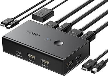 UGREEN 2-port KVM switch – 1 monitor, 1 klaviatura və 1 siçanla 2 — 1