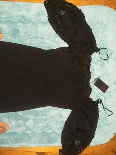 dəbli ziyafət geyimləri: Qara gecə/ziyafət donu - Rəng: qara - Dizayn: bədənə oturan düz — 3