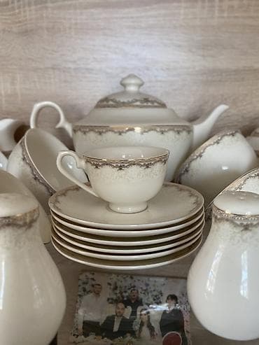 sud separatoru: Çay dəsti, rəng - Bej, Farfor, 6 nəfərlik — 2