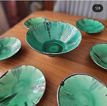 Qab-qacaq və mətbəx ləvazimatları: Nahar dəsti, rəng - Yaşıl, Keramika — 3