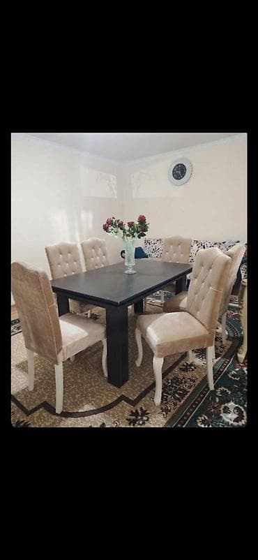 Qonaq otağı üçün, Açılmayan, Dördbucaq masa, 6 stul