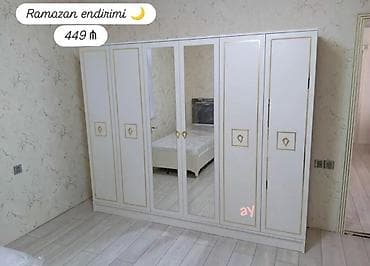 Офисная мебель на заказ: Прямой шкаф, Для спальни, Для одежды, 6 дверей — 1