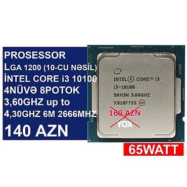 intel core i5: Prosessor “LGA 1200 (10-cu nəsil) İntel Core i3 10100” ⭐LGA 1200 (10cu — 1