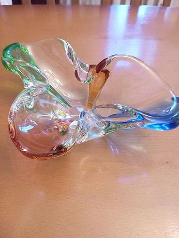 Meduza kül qabı-2 ədəd kəsmə naxışlı şəffaf şüşə külqabı: dairəvi