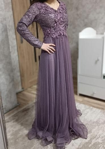 Bənövşəyi rəngdə zərif libas 1 dəfə geyinilib, 38 razner. 150 azna