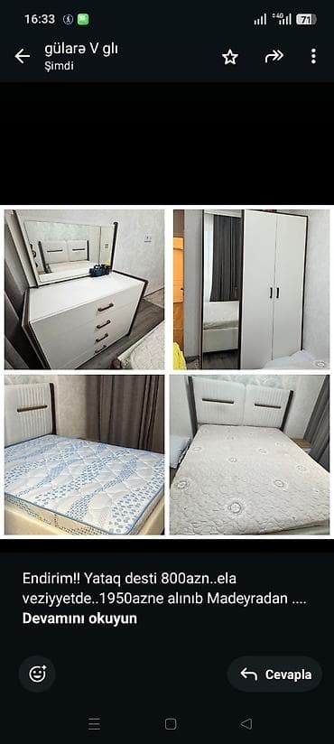 samovar alıram: Endirim!! Yataq desti 800azn. ela veziyyetde. 1950azne alınıb — 1