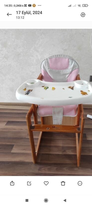 Uşaq yemək stulu - Material: möhkəm taxta karkas, plastik yemək lalafo.az -da Uşaq yemək stulu - Material: möhkəm taxta karkas, plastik yemək