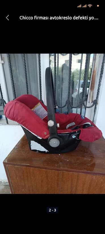 детское сиденье для автомобиля: Chicco uşaq avtokreslosu (beşiklik tipli) - Rəng: qırmızı - Brend — 2