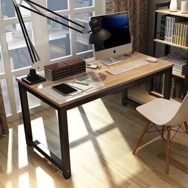 письменный стол: Компьютерный стол, Новый, Нераскладной, Металл, Прямоугольный стол — 2