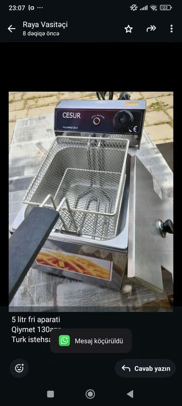 peraski qutab bisiren: 5 litr fri aparati Qiymet 130azn Turk istehsali yeni Unvan Baki 20 — 1