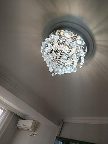 hamam ucun asma tavan: Çılçıraq, 10 və daha çox lampa, Xrustal — 4