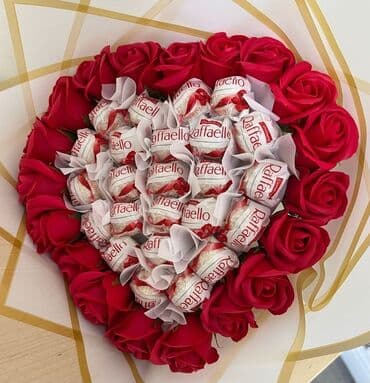 buket kağızı: Raffaello şirniyyatları ilə gül buketi - Tərkib: orijinal Raffaello — 4