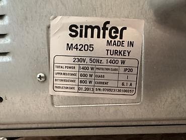 i̇sm: Simfer M4205 elektrik mini soba - Güc: 1400 W (yuxarı rezistor 600 W — 4