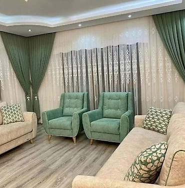 perde sumqayıtda: Qalın pərdə və tül dəstləri - İkili qat: qaranlıqlaşdırıcı qalın — 6