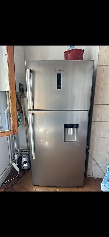 swizer soyuducu: 2 qapılı Hoffman Soyuducu Satılır, rəng - Gümüşü, Dispenserli — 1