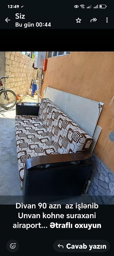 Divan 90 azn az işlənib Unvan kohne suraxani airaport yani samir