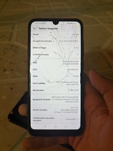 kohne kondisioner: Honor 8A 2020, 64 GB, rəng - Qara, Barmaq izi, Face ID — 4