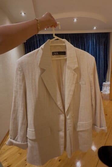 zara pencək: ZARA qadın blezeri - Rəng: açıq bej/ekru - Material hissiyatı — 2