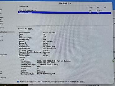 iphone 13 pro ağ: MacBook Pro A1990 satılır. (Ekranı yoxdur) • 16GB RAM • 256GB SSD • — 5