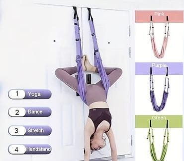 Qapıya Bərkidilən Aerial Yoga/Qamış Asqısı – Yaşıl rəng - İstifadə — 3