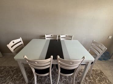 метбех мебели: Mətbəx üçün, Dördbucaq masa, 6 stul — 4