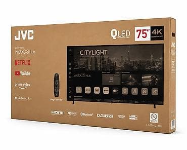 televizor youtube: Yeni Televizor JVC QLED 75" 4K (3840x2160), Pulsuz çatdırılma — 2