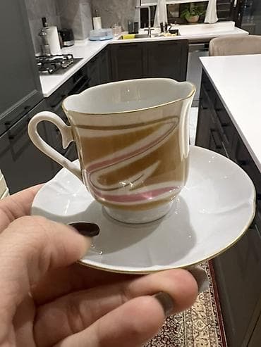 Çay dəsti, rəng - Qızılı, Farfor, Almaniya